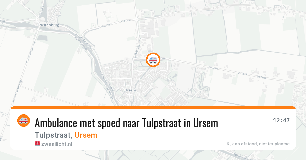 Ambulance met spoed naar Tulpstraat in Ursem — 3 mei 2026