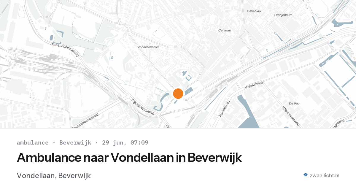 Ambulance naar Vondellaan in Beverwijk — 29 jun 2026