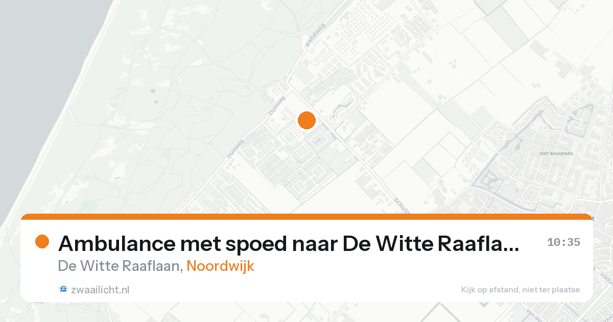Ambulance met spoed naar De Witte Raaflaan in Noordwijk — 24 aug 2026