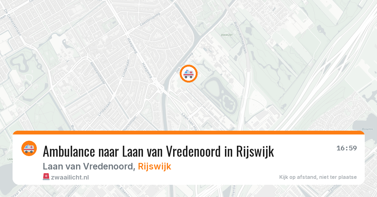 Ambulance naar Laan van Vredenoord in Rijswijk — 13 aug 2026
