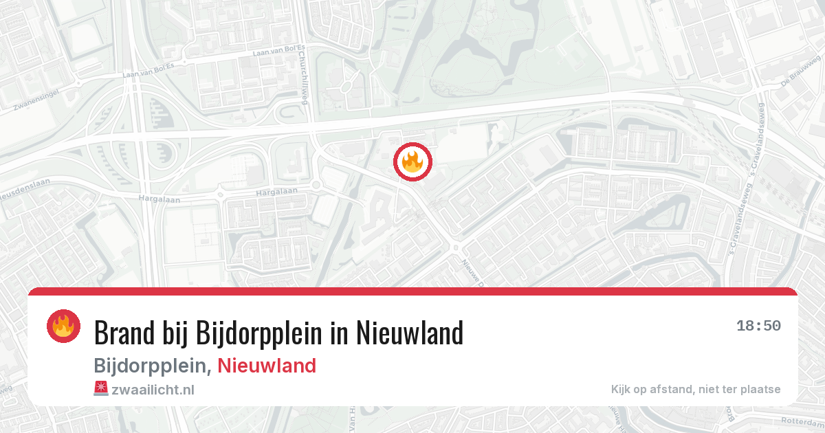 Brand bij Bijdorpplein in Nieuwland — 22 jul 2026