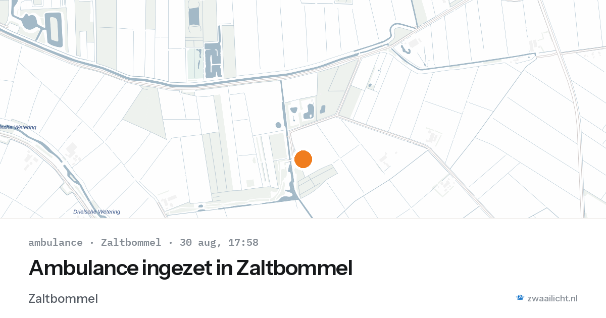 Ambulance ingezet in Zaltbommel — 30 aug 2026