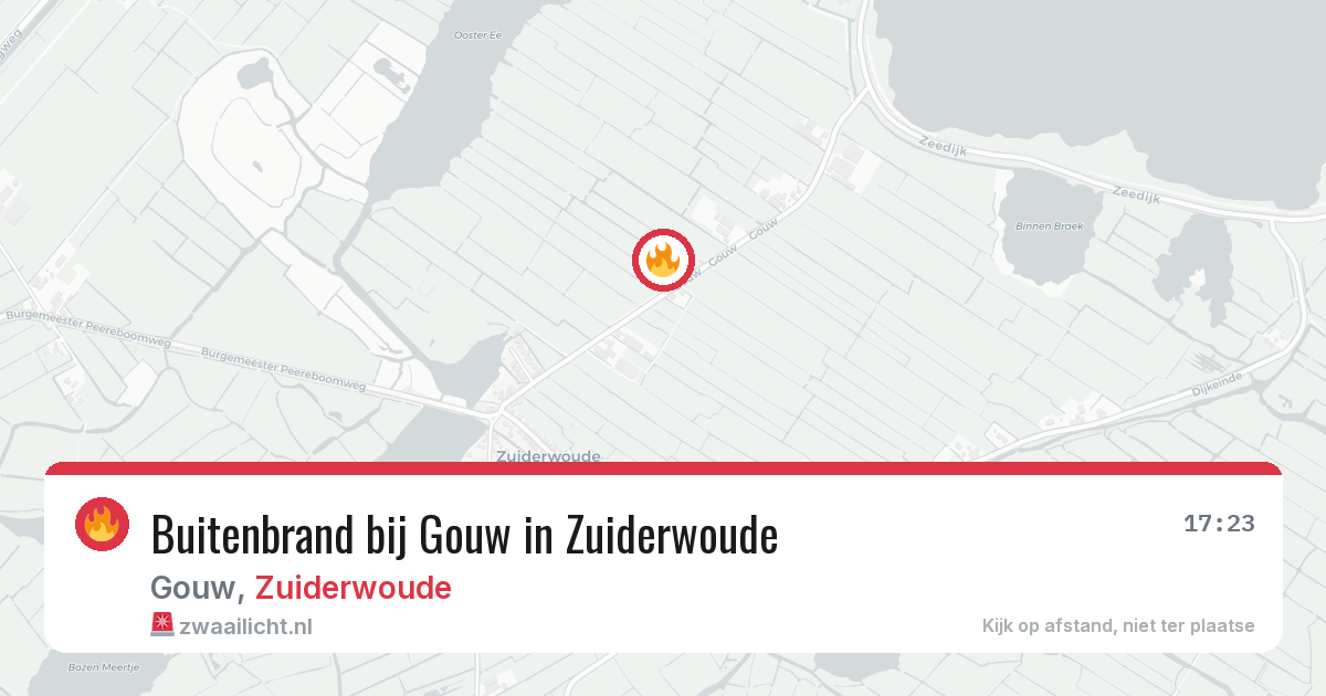 Buitenbrand bij Gouw in Zuiderwoude — 15 mei 2026