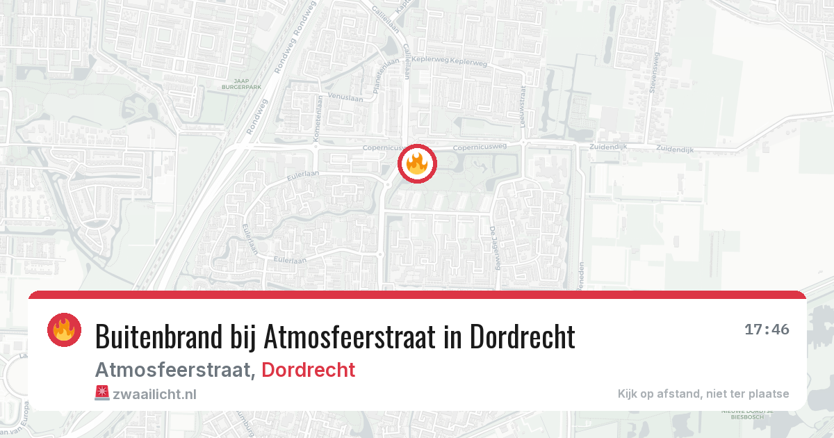 Buitenbrand bij Atmosfeerstraat in Dordrecht — 16 jan 2026
