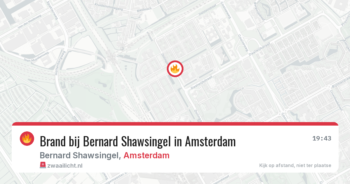 Brand bij Bernard Shawsingel in Amsterdam — 12 jun 2026