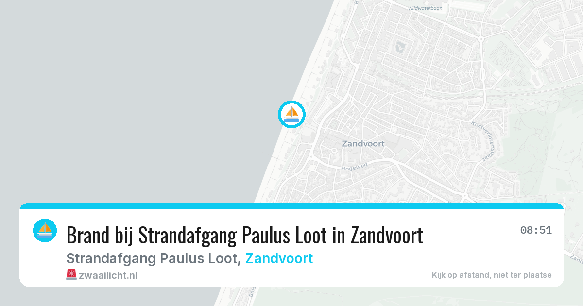 Brand bij Strandafgang Paulus Loot in Zandvoort — 30 jul 2026