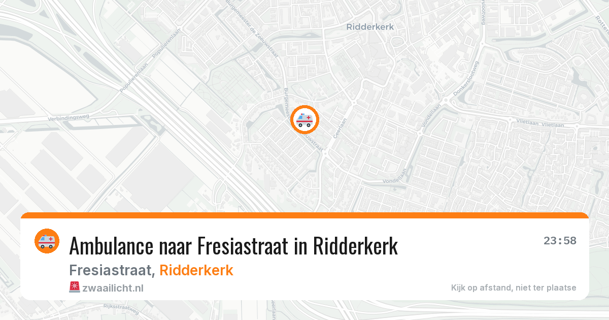 Ambulance naar Fresiastraat in Ridderkerk — 29 jun 2026