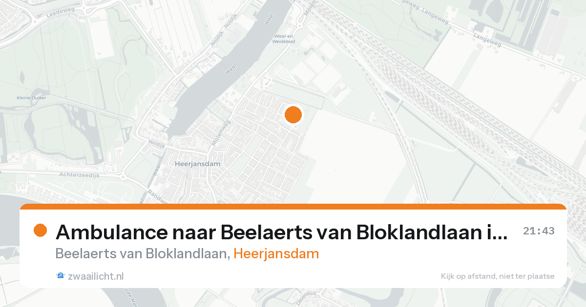 Ambulance naar Beelaerts van Bloklandlaan in Heerjansdam — 21 aug 2026