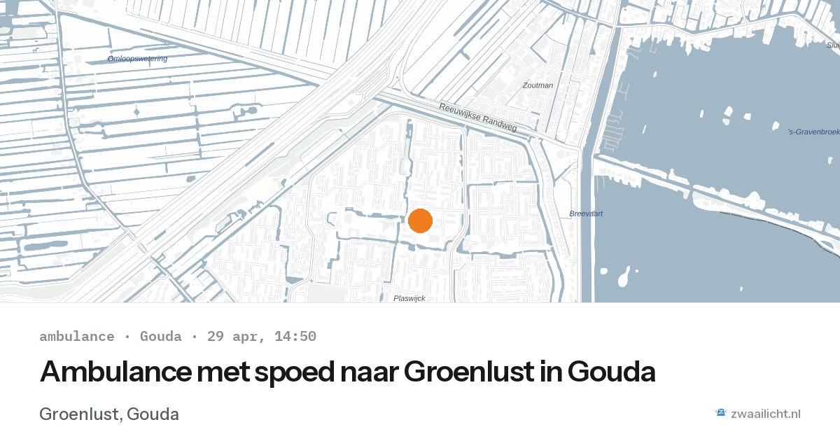 Ambulance met spoed naar Groenlust in Gouda — 29 apr 2026