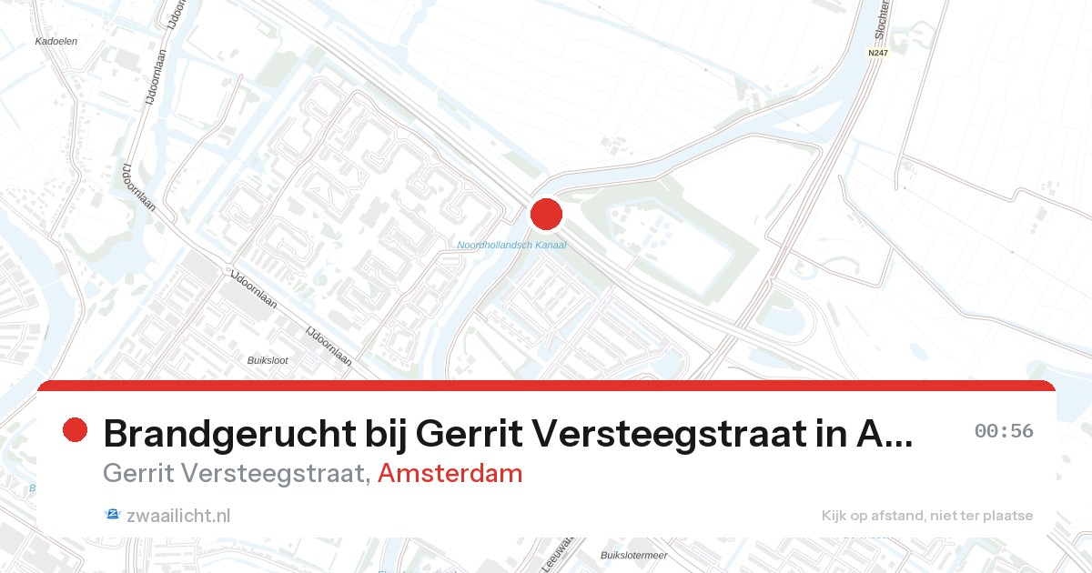 Brandgerucht bij Gerrit Versteegstraat in Amsterdam — 26 jun 2026