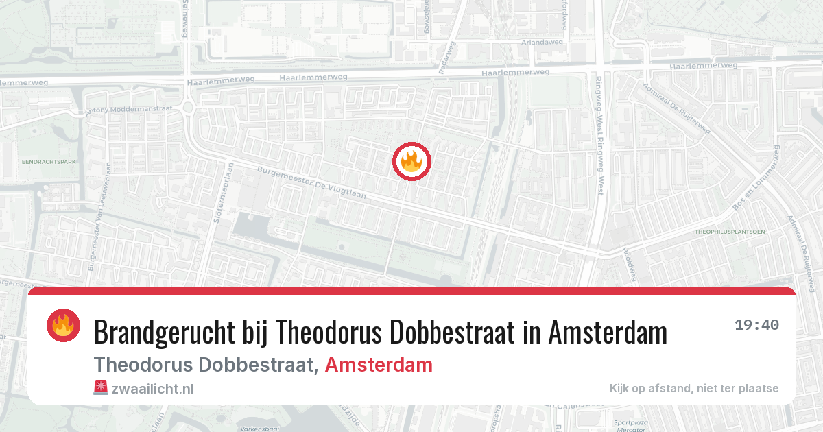 Brandgerucht bij Theodorus Dobbestraat in Amsterdam — 16 mrt 2026