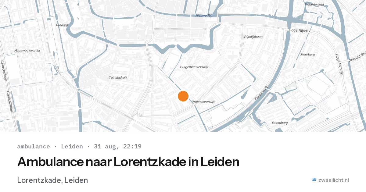 Ambulance naar Lorentzkade in Leiden — 31 aug 2026