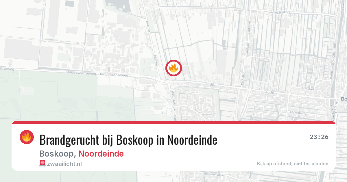 Brandgerucht bij Boskoop in Noordeinde — 16 jun 2026