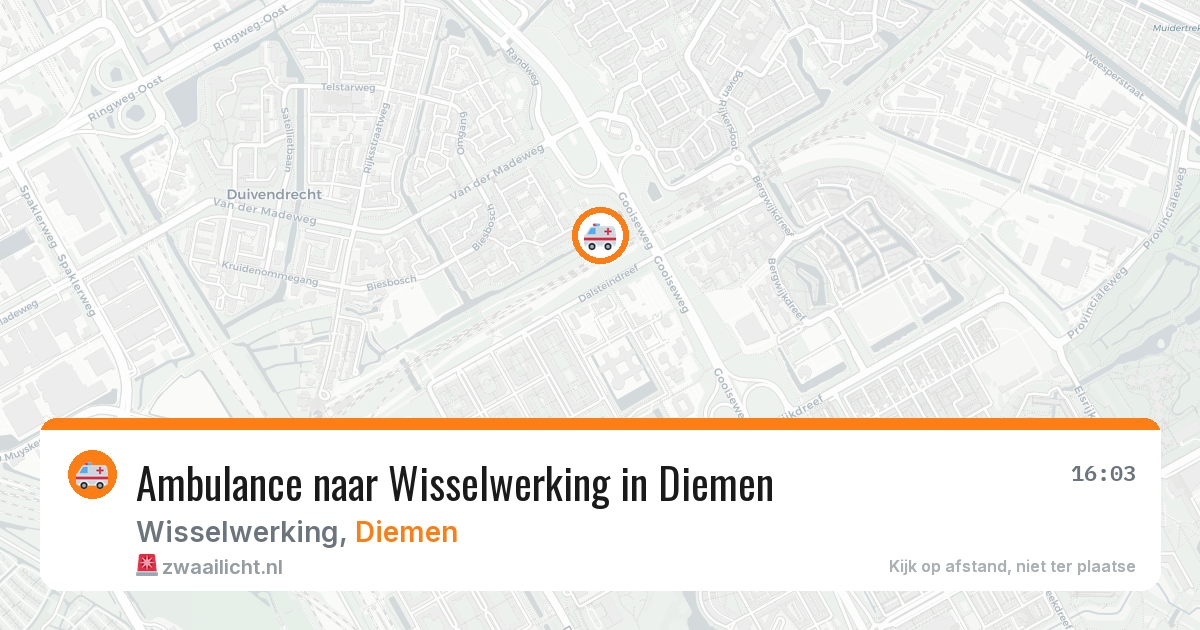 Ambulance naar Wisselwerking in Diemen — 22 jun 2026