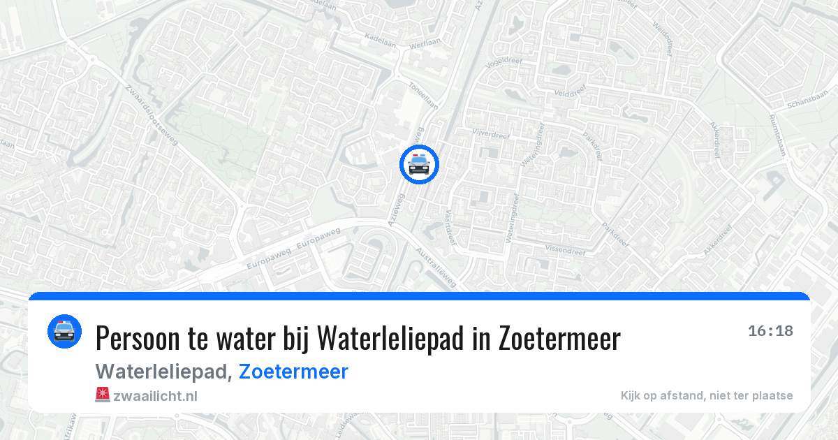 Persoon te water bij Waterleliepad in Zoetermeer — 20 jan 2026