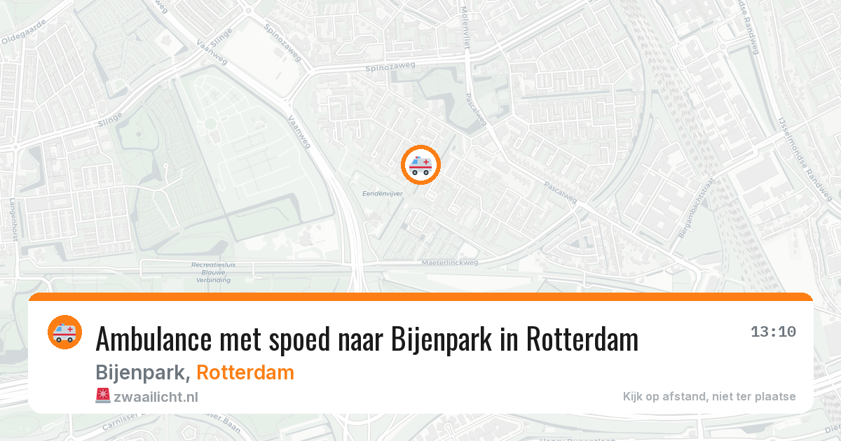 Ambulance met spoed naar Bijenpark in Rotterdam — 21 jul 2026
