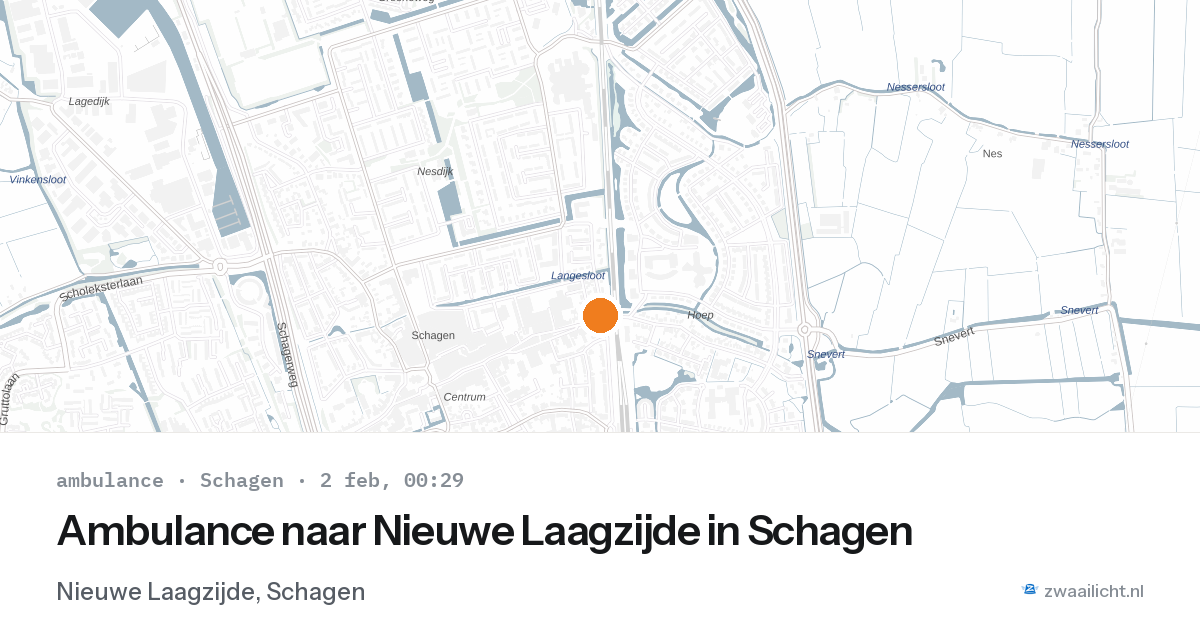 Ambulance naar Nieuwe Laagzijde in Schagen — 1 feb 2026