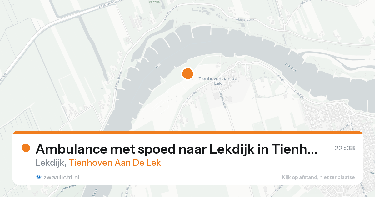 Ambulance met spoed naar Lekdijk in Tienhoven Aan De Lek — 17 aug 2026