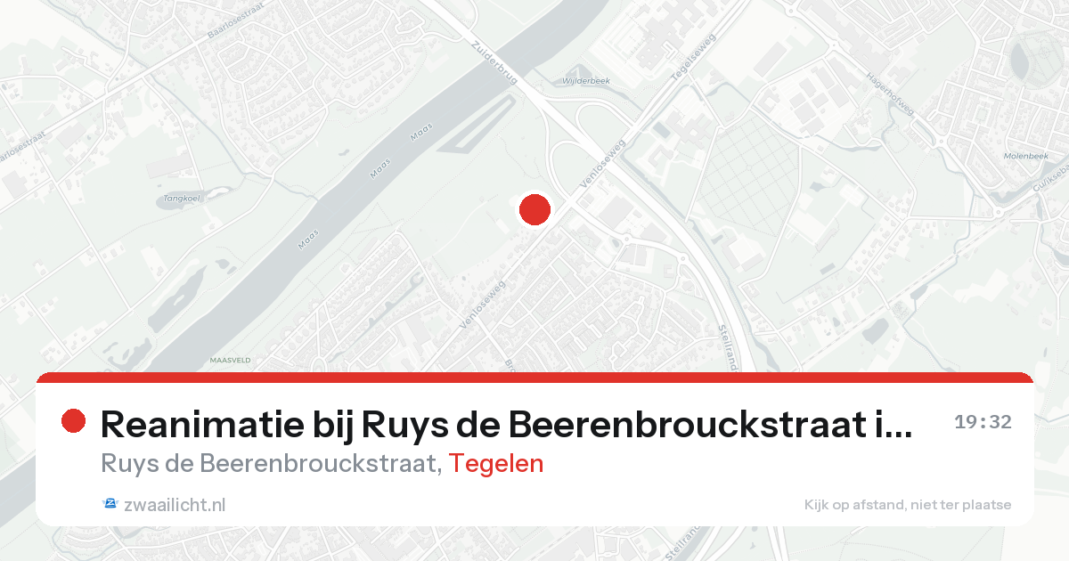 Reanimatie bij Ruys de Beerenbrouckstraat in Tegelen — 22 aug 2026