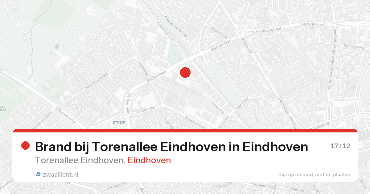 Brand bij Torenallee Eindhoven in Eindhoven — 24 aug 2026