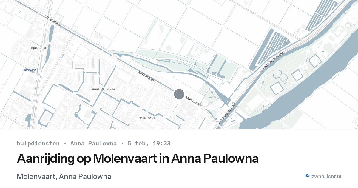 Aanrijding op Molenvaart in Anna Paulowna — 5 feb 2026