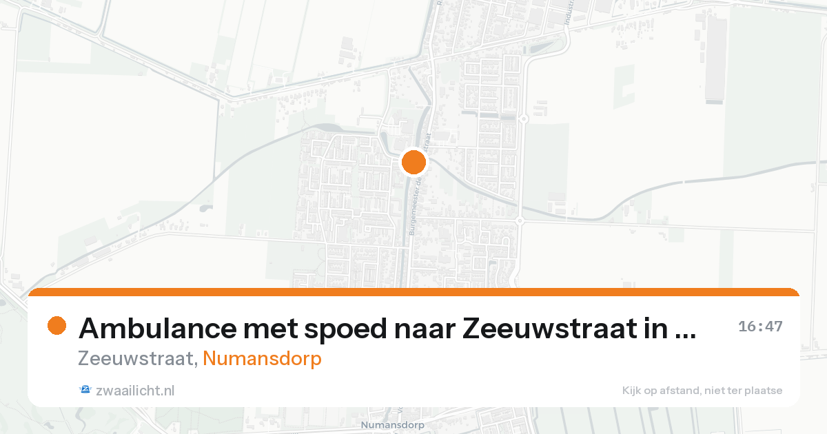 Ambulance met spoed naar Zeeuwstraat in Numansdorp — 21 aug 2026