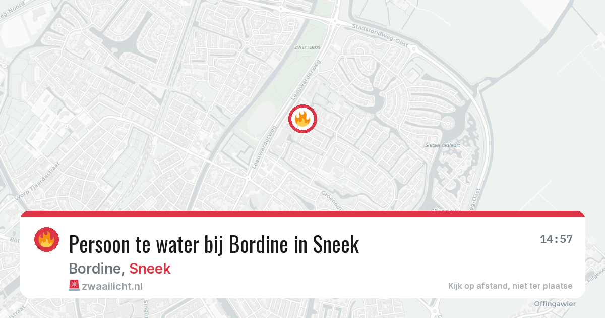 Persoon te water bij Bordine in Sneek — 22 jun 2026