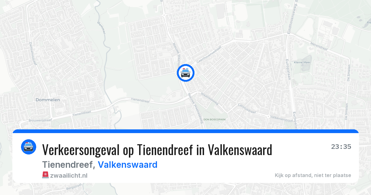 Verkeersongeval op Tienendreef in Valkenswaard — 26 jun 2026