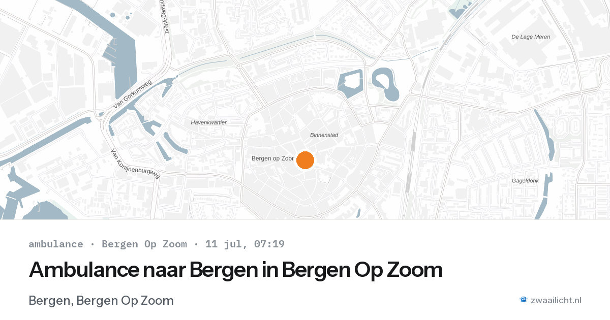 Ambulance naar Bergen in Bergen Op Zoom — 11 jul 2026