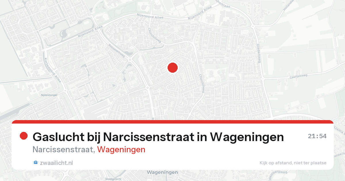 Gaslucht bij Narcissenstraat in Wageningen — 16 jun 2026
