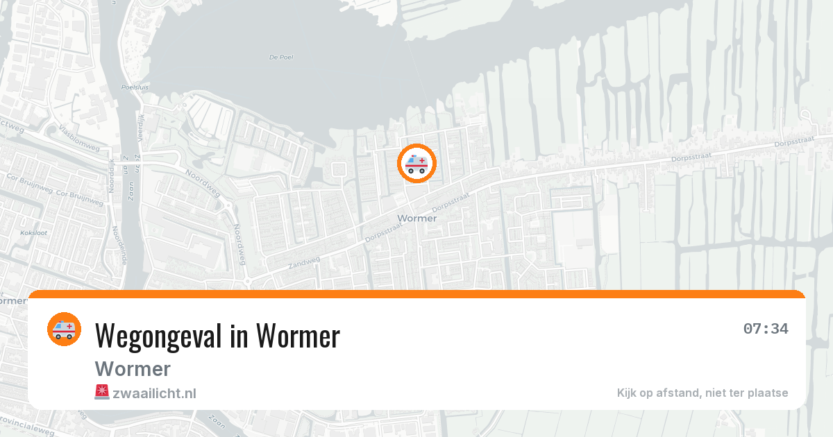 Wegongeval in Wormer — 8 jul 2026