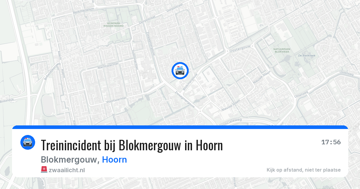 Treinincident bij Blokmergouw in Hoorn — 4 jul 2026
