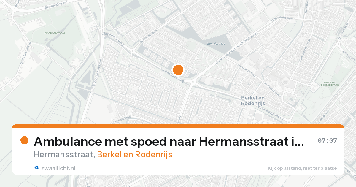Ambulance met spoed naar Hermansstraat in Berkel en Rodenrijs — 28 mei 2026