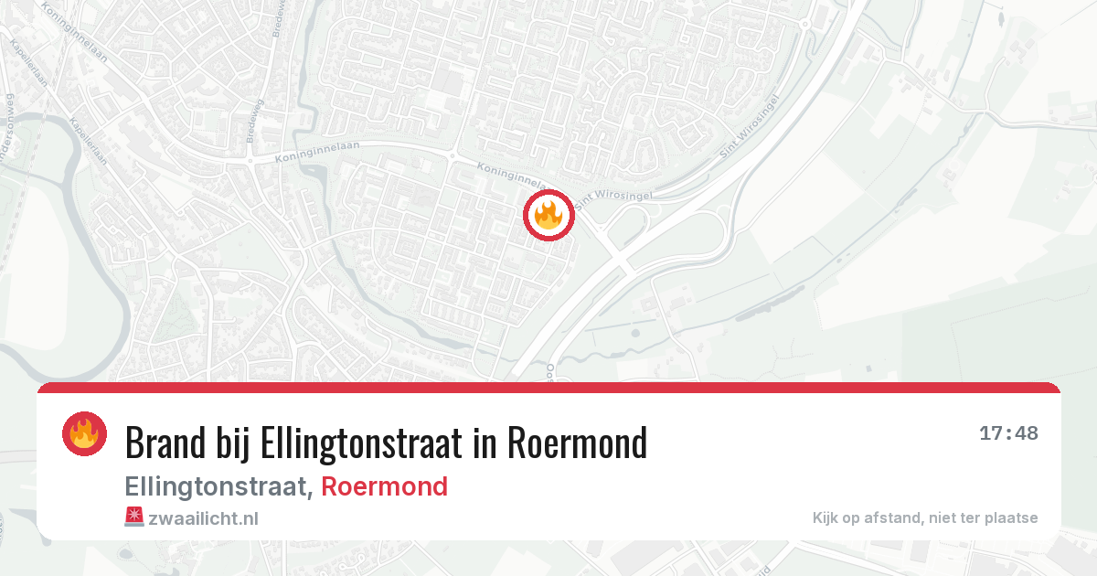 Brand bij Ellingtonstraat in Roermond — 15 jul 2026