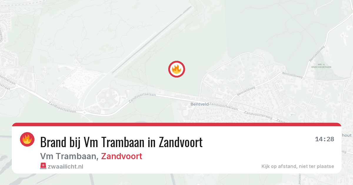 Brand bij Vm Trambaan in Zandvoort — 14 apr 2026