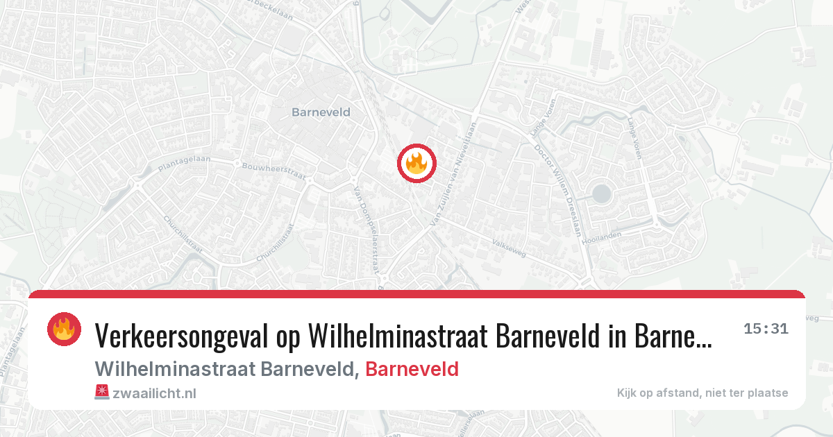 Verkeersongeval op Wilhelminastraat Barneveld in Barneveld — 15 jun 2026