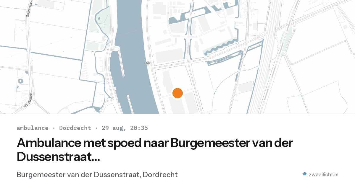 Ambulance met spoed naar Burgemeester van der Dussenstraat in Dordrecht — 29 aug 2026