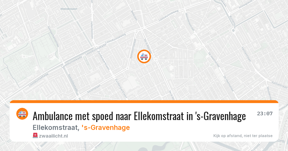 Ambulance met spoed naar Ellekomstraat in 's-Gravenhage — 25 jun 2026