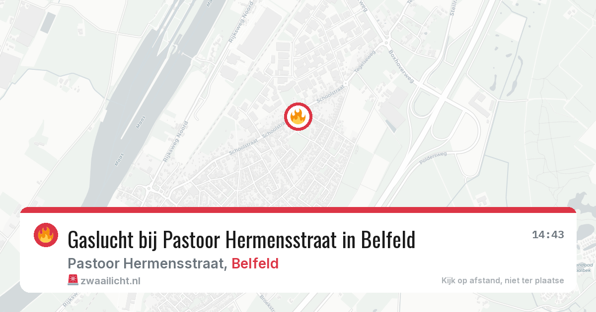 Gaslucht bij Pastoor Hermensstraat in Belfeld — 3 feb 2026
