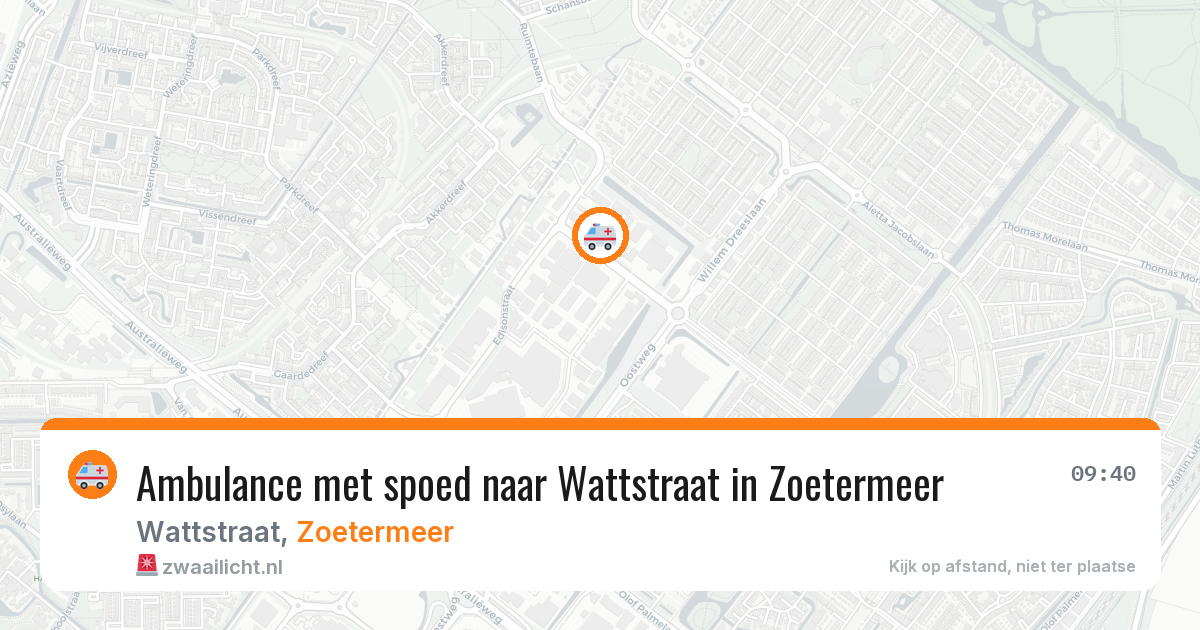 Ambulance met spoed naar Wattstraat in Zoetermeer — 7 aug 2026
