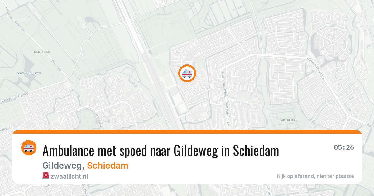 Ambulance met spoed naar Gildeweg in Schiedam — 5 jun 2026