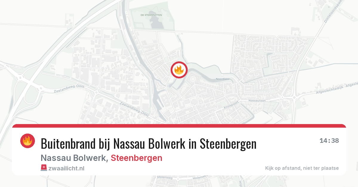 Buitenbrand bij Nassau Bolwerk in Steenbergen — 22 jul 2026