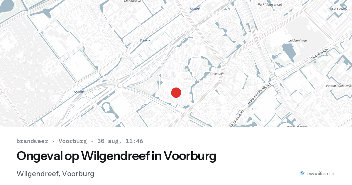 Ongeval op Wilgendreef in Voorburg — 30 aug 2026
