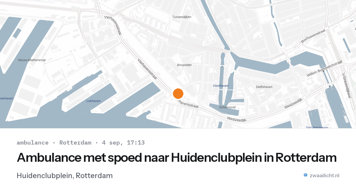 Ambulance met spoed naar Huidenclubplein in Rotterdam — 4 sep 2026