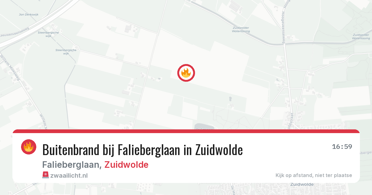 Buitenbrand bij Falieberglaan in Zuidwolde — 16 mrt 2026