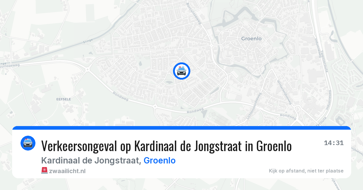 Verkeersongeval op Kardinaal de Jongstraat in Groenlo — 1 mei 2026