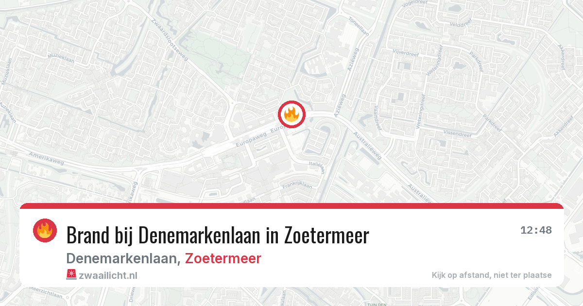 Brand bij Denemarkenlaan in Zoetermeer — 5 aug 2026
