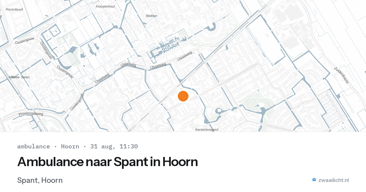 Ambulance naar Spant in Hoorn — 31 aug 2026