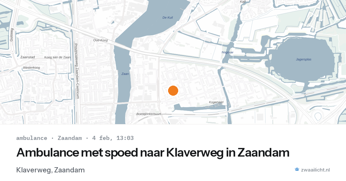 Ambulance met spoed naar Klaverweg in Zaandam — 4 feb 2026