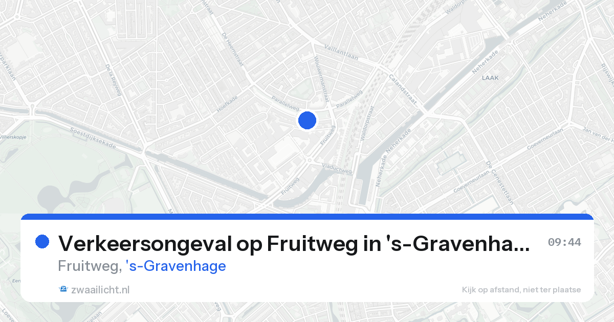 Verkeersongeval op Fruitweg in 's-Gravenhage — 17 aug 2026